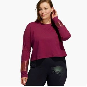 NWT - ADIDAS cropped long sleeve, ribbed knit top, size 3X